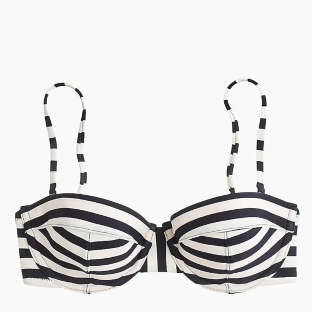 J.Crew Navy and White Striped Bikini Top